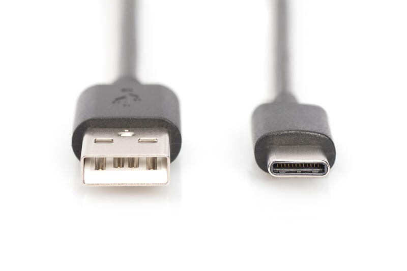 DIGITUS USB Type-C Verbindungskabel, Typ C auf A 480MB, 2.0 Version, schwarz