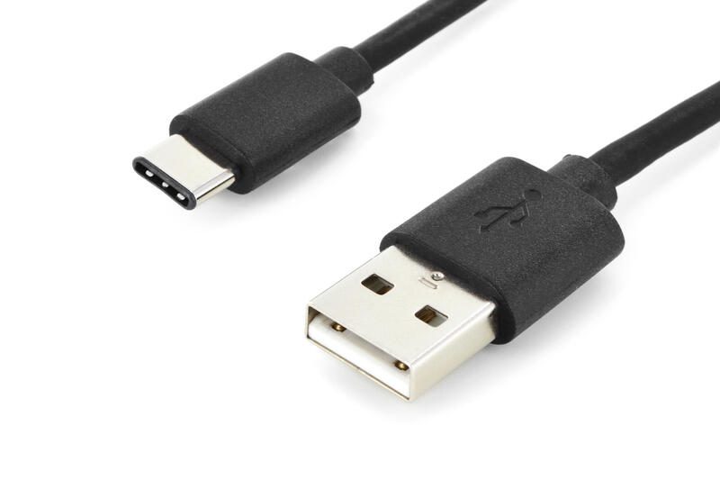 DIGITUS USB Type-C Verbindungskabel, Typ C auf A 480MB, 2.0 Version, schwarz