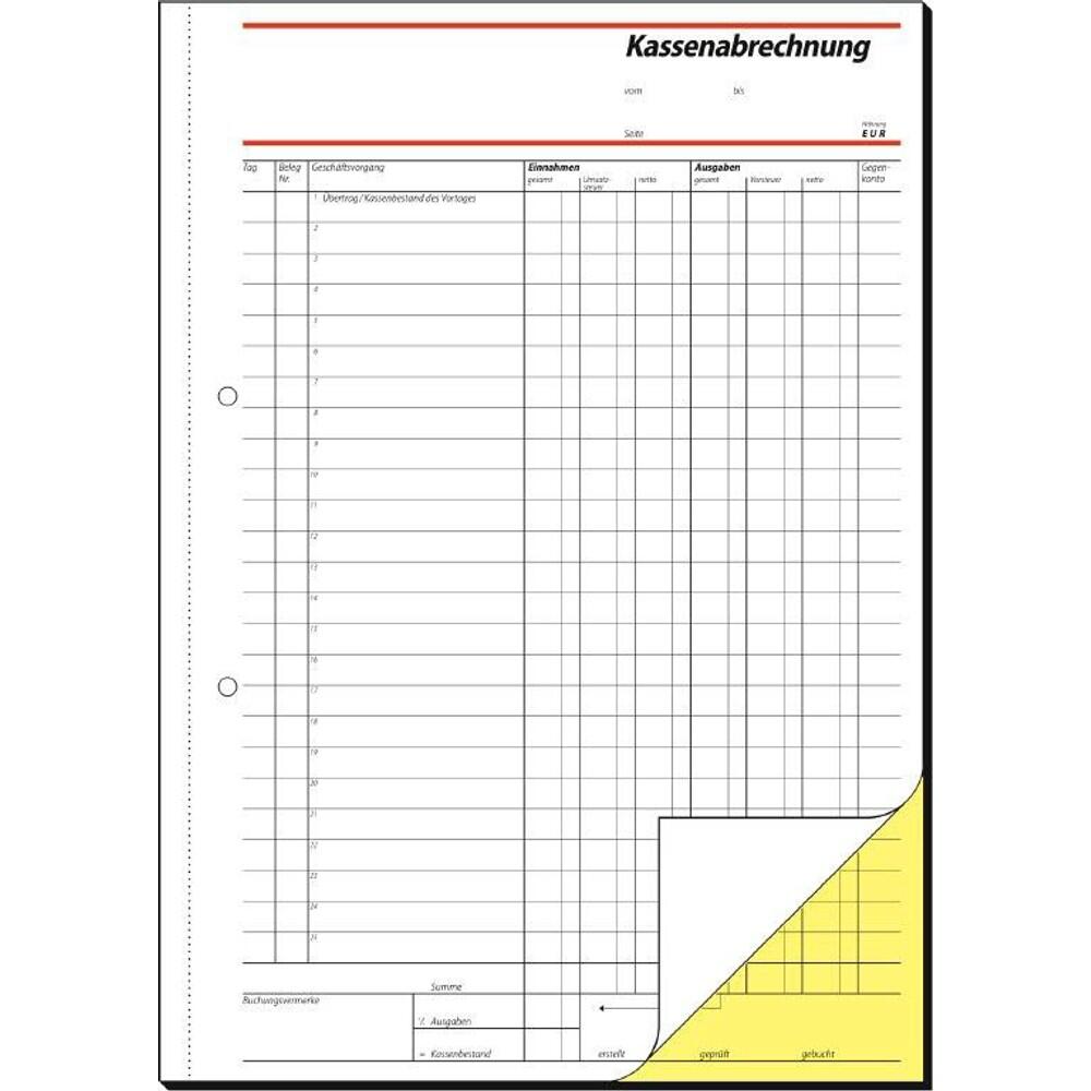 sigel Kassenabrechnung Formularbuch SD006 - 2 x 40 Blatt