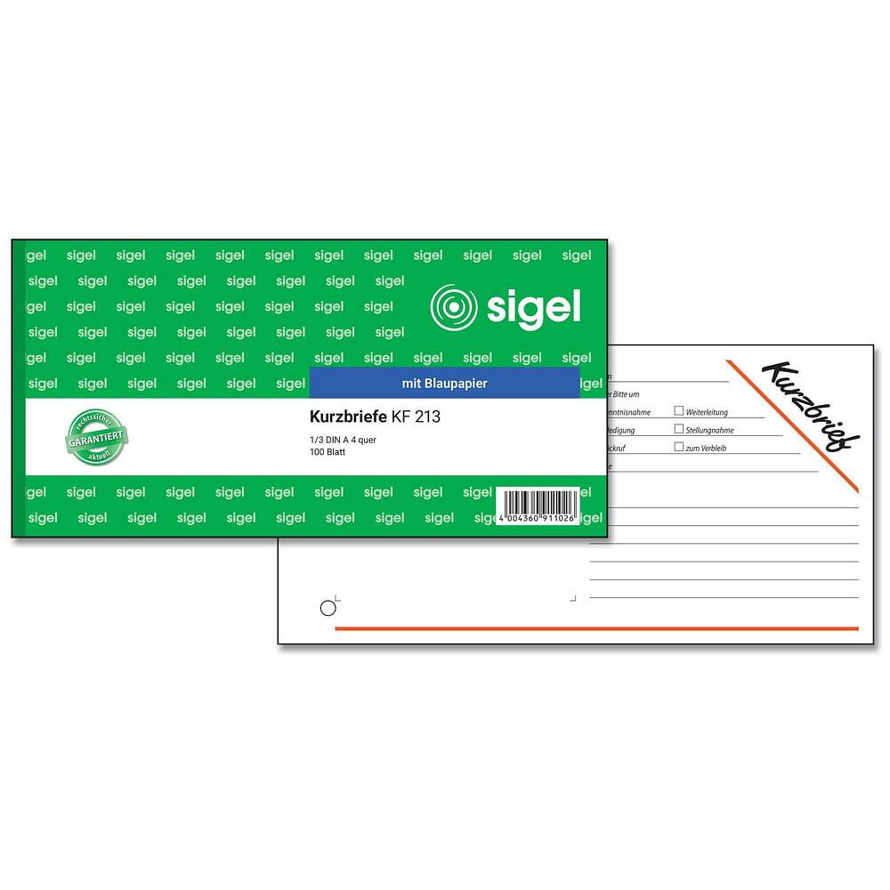 sigel Kurzbrief Formularbuch KF213 - 100 Blatt