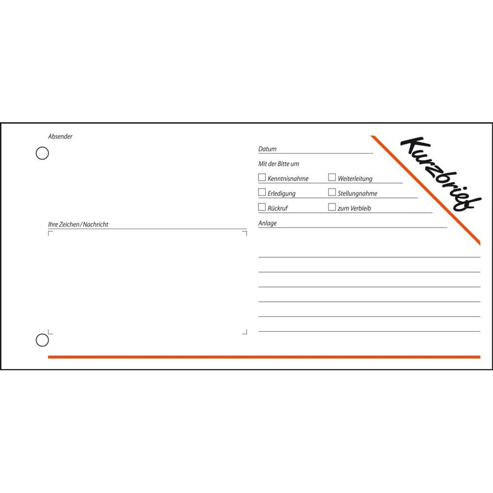 sigel Kurzbrief Formularbuch KF213 - 100 Blatt