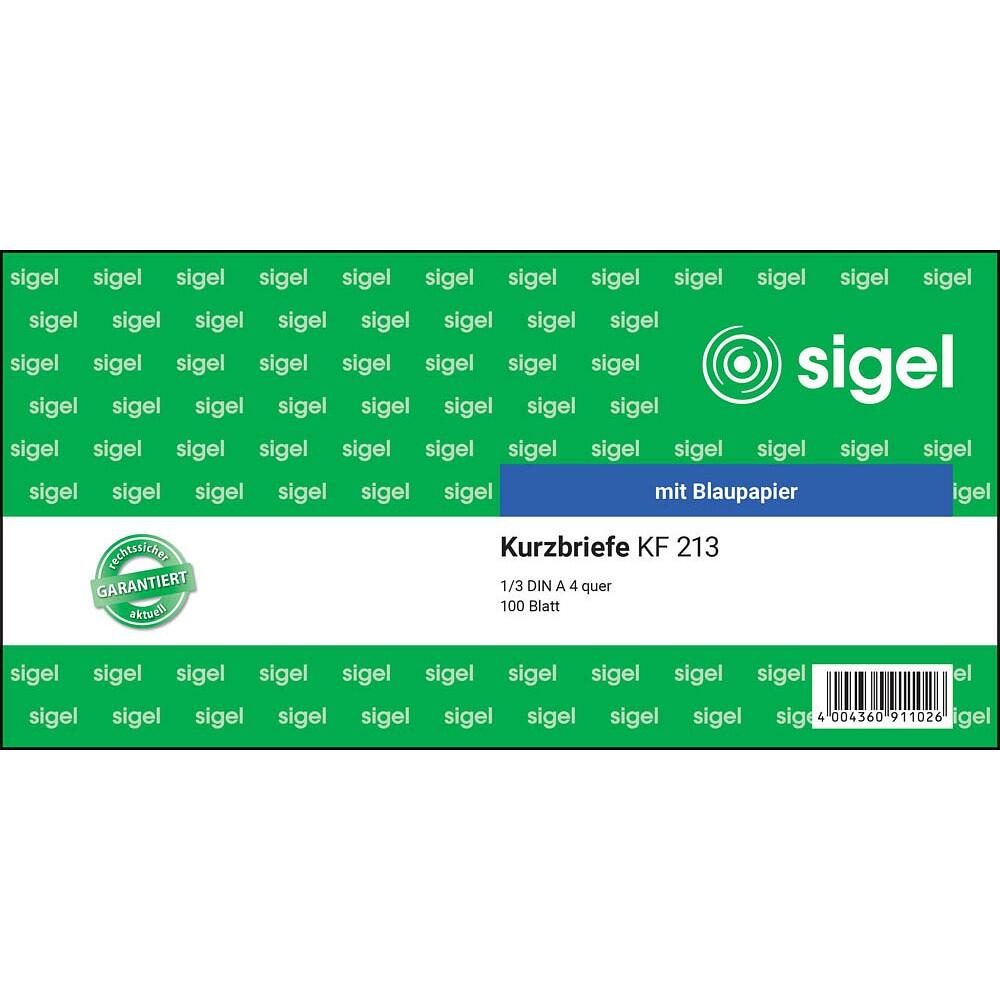 sigel Kurzbrief Formularbuch KF213 - 100 Blatt
