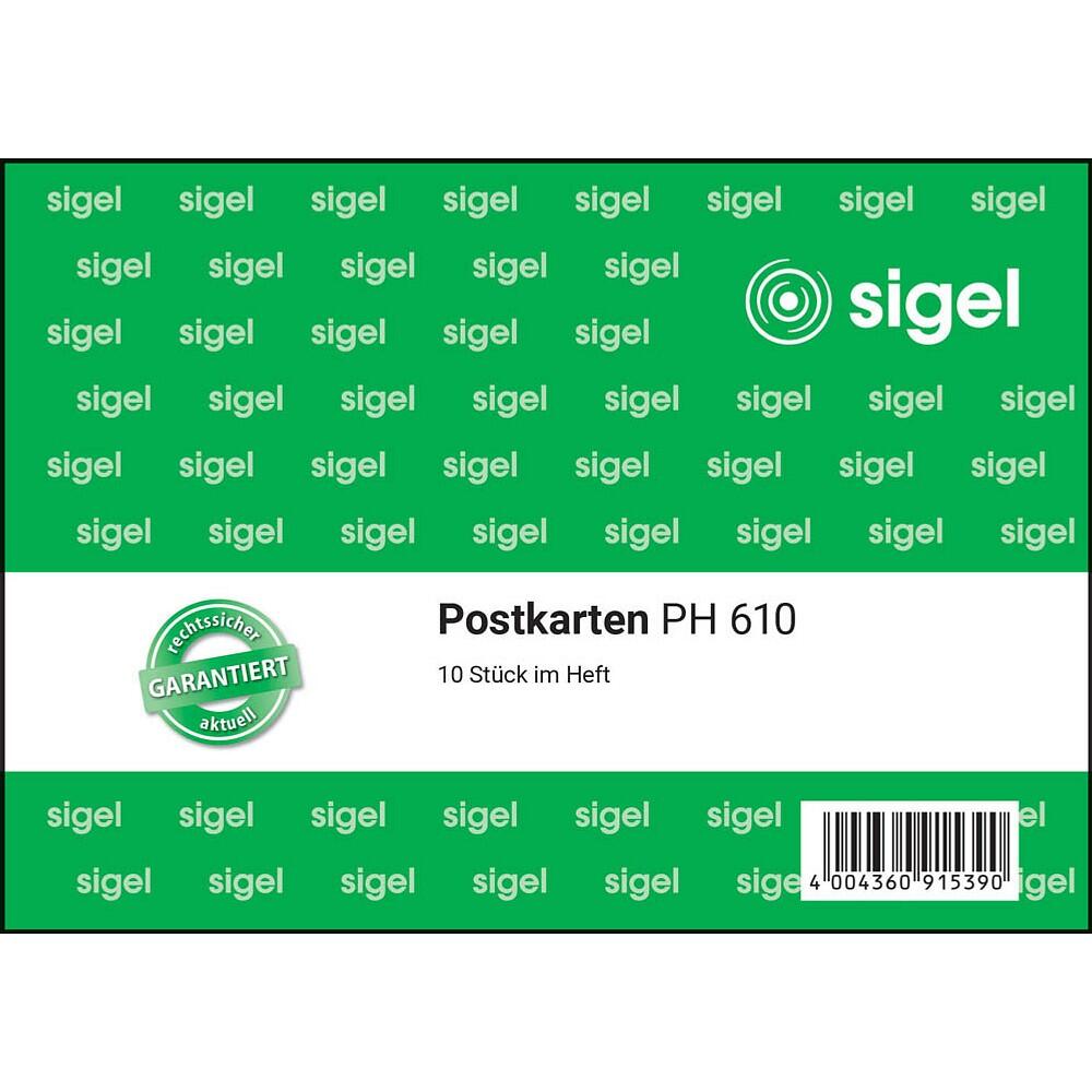 sigel Postkarte Formularbuch DIN A6 quer PH610 - 1 x 10 Blatt