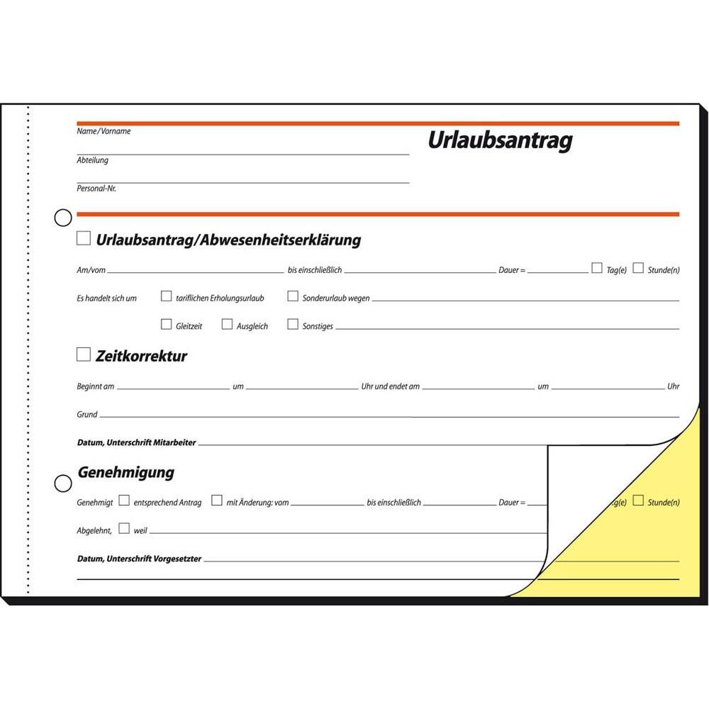 SIGEL DIN A5 quer Urlaubsabwesenheitsmeldung Formularbuch SD045 - 2 x 40 Blatt