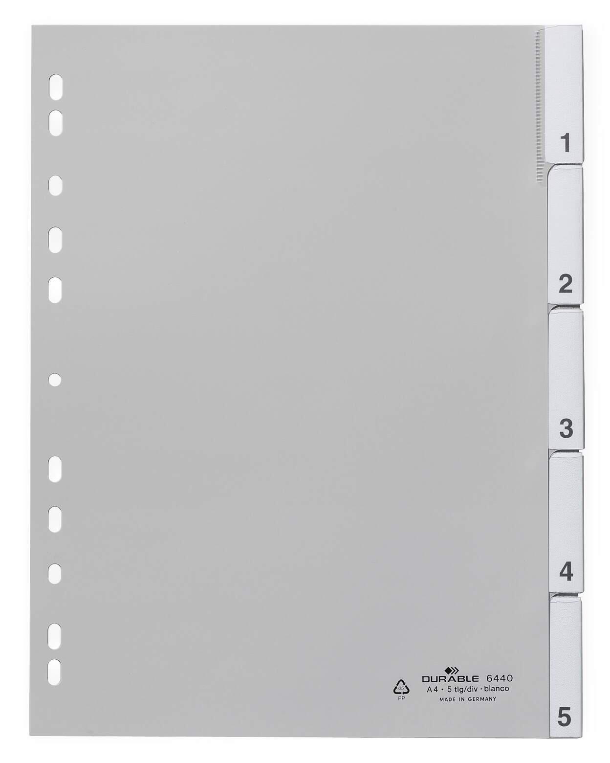 DURABLE Ordnerregister Vollformat 1-5 DIN A4