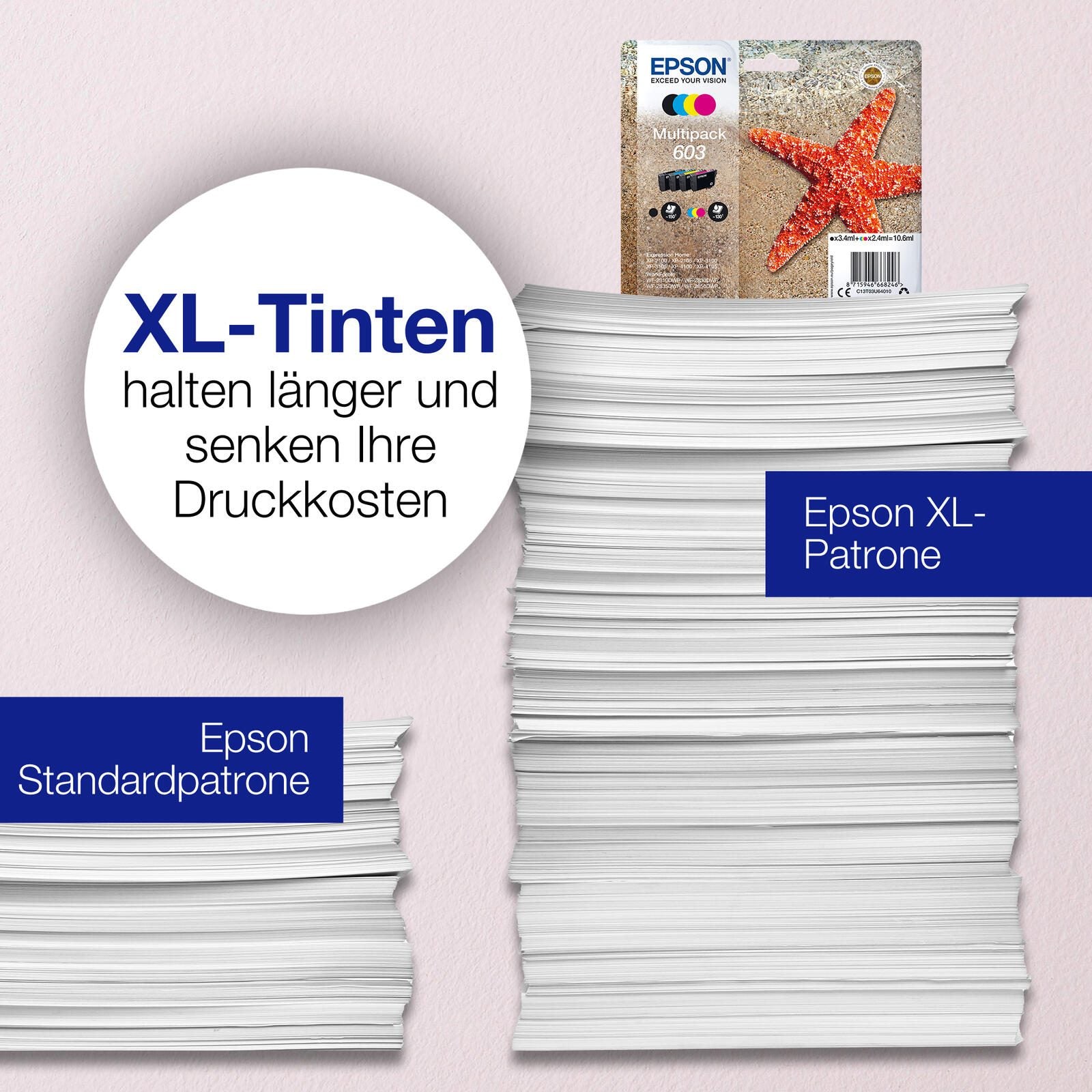Epson Original 603XL Seestern Druckerpatronen - 4er Multipack (C13T03A64010)