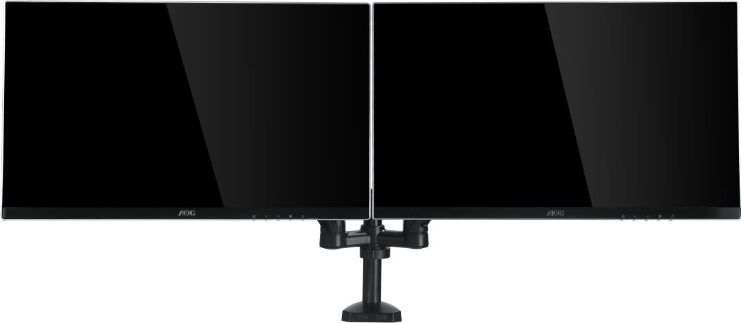 AOC AD110D0 Dual-Monitortischhalterung Gasfeder neigbar/schwenkbar/Pivot 33-80cm (13-31,5') je 2-9KG, VESA 75x75/100x100