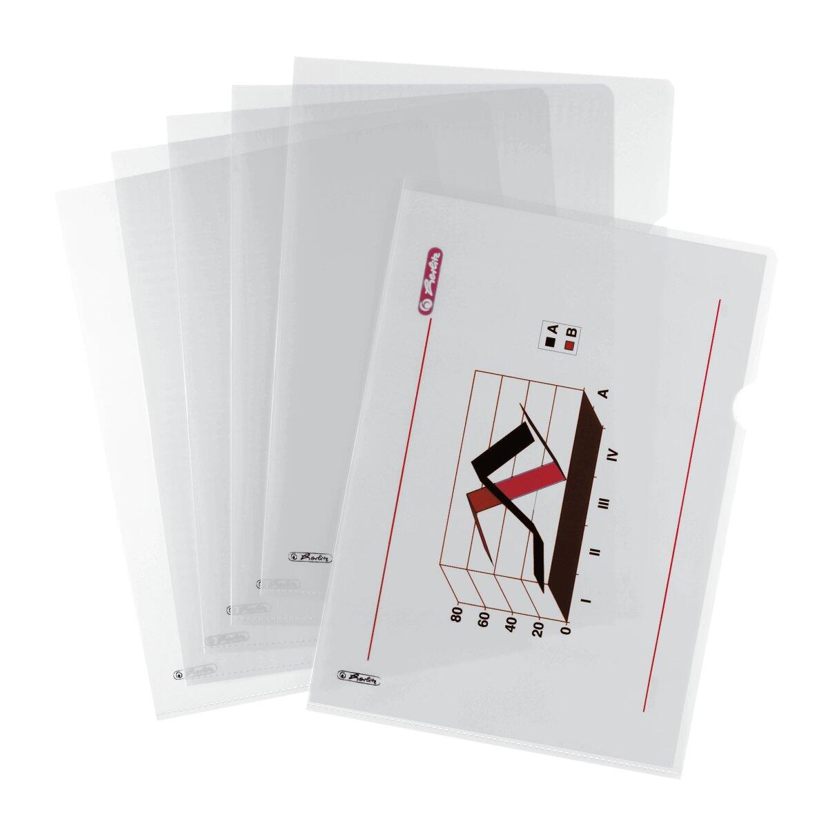 herlitz Aktenhülle DIN A4 transparent genarbt 0,19 mm - 10 Stück