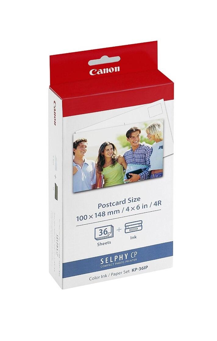 Canon Original KP-36IP Farbbandkassette 2er-Pack (C/M/Y) und 2x36 Blatt Papier 100x148mm