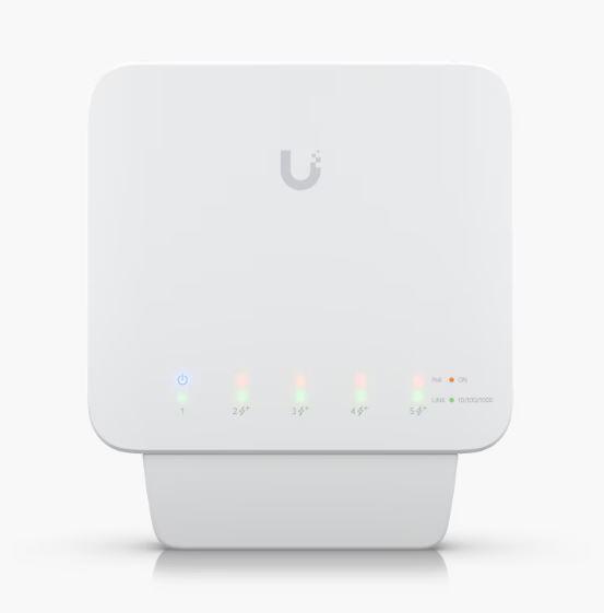 Ubiquiti UniFi Switch USW-FLEX Switch managed 4x 10/100/1000 (PoE) + 1x 10/100/1000 (PoE) wandmontierbar, Stangenmontage