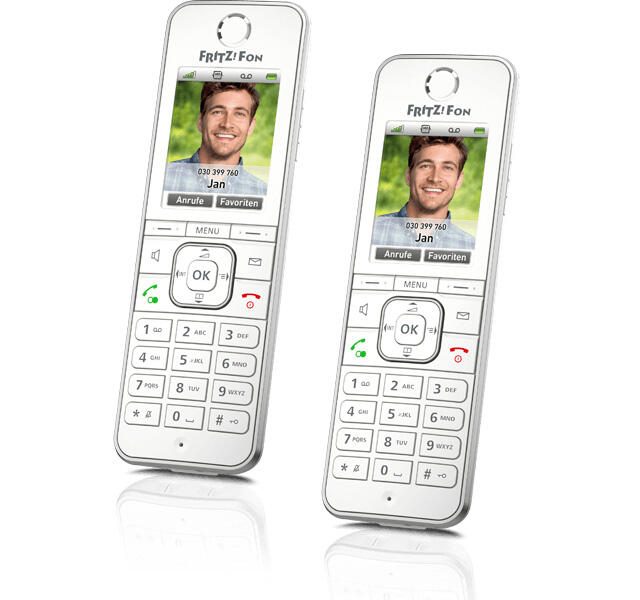 2x AVM FRITZ Fon C6 Duo Schnurloses DECT Telefon