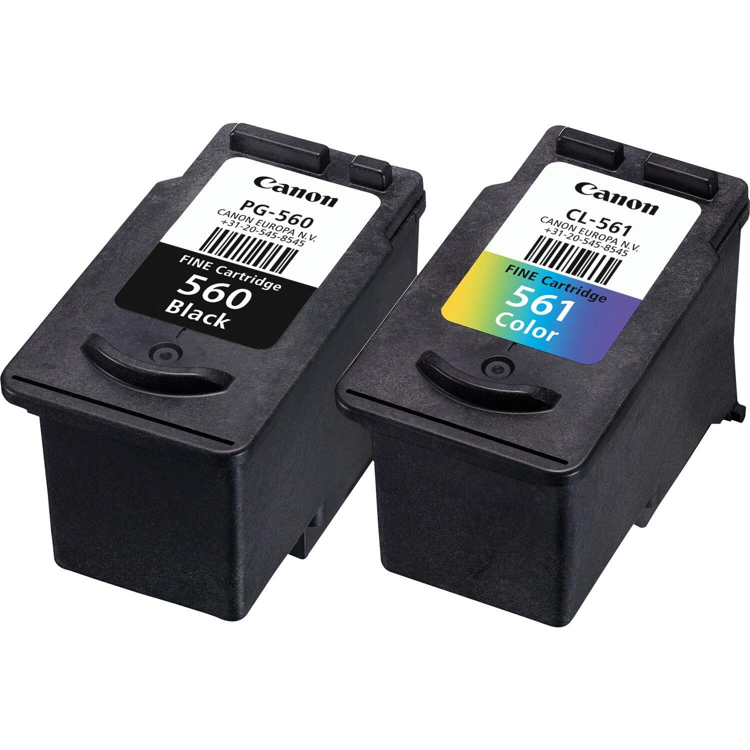 Canon Original PG-560 + CL-561 Druckerpatronen 2er-Pack - BK/C/M/Y 180 Seiten