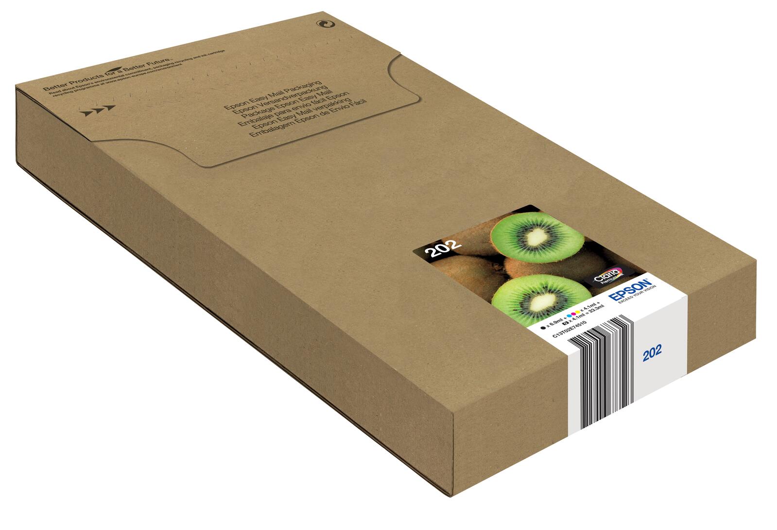 Epson Original Easy Mail Packing 202 Kiwi Druckerpatronen 5er Multipack BK/PB/C/M/Y (C13T02E74510)