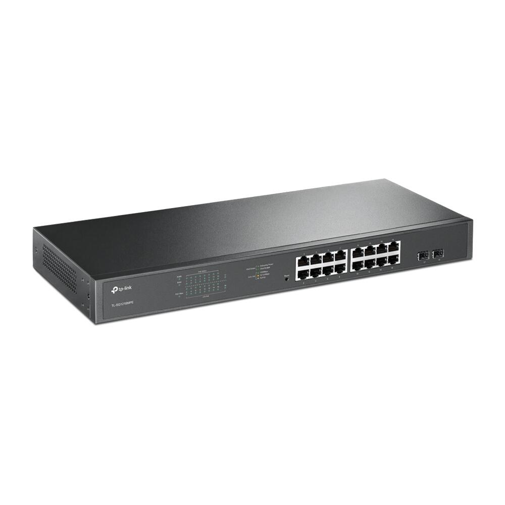 TP-Link Easy- Smart TL-SG1218MPE16-Port-Gigabit-PoE+-Switch mit 2 SFP-Slots