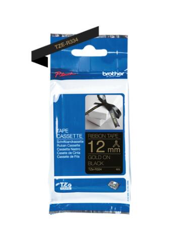 Brother Original P-Touch Farbband TZe-R334 Gold auf Schwarz (TZER334)