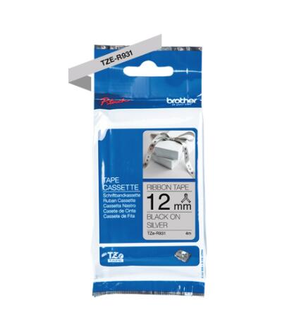 Brother Original P-Touch Farbband TZe-R931 Schwarz auf Silber (TZER931)