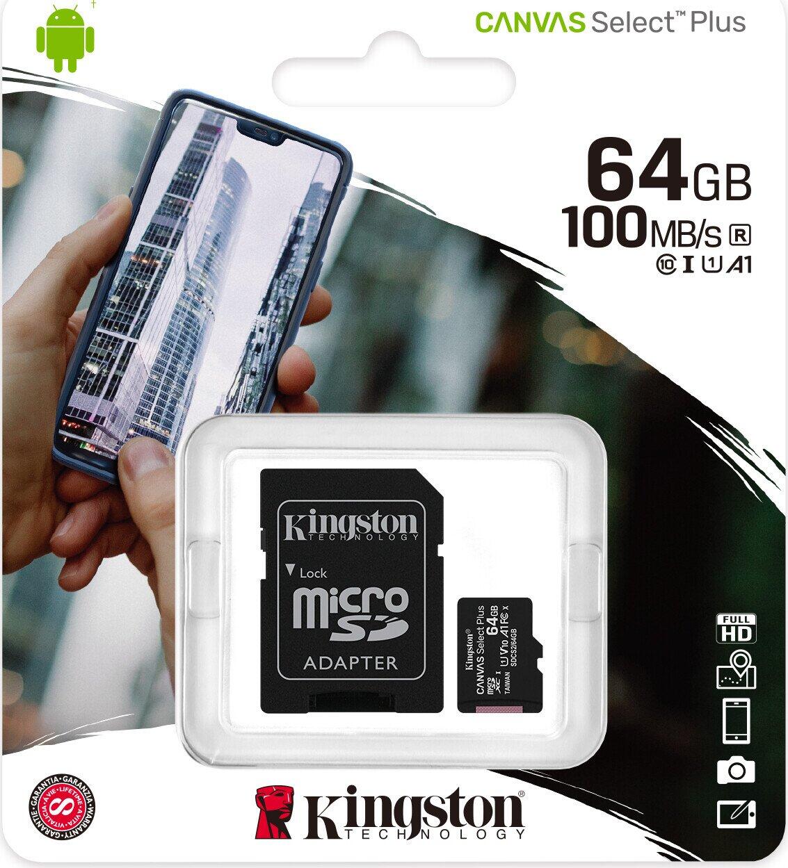 Kingston Canvas Select Plus - microSDHC 64GB Kit