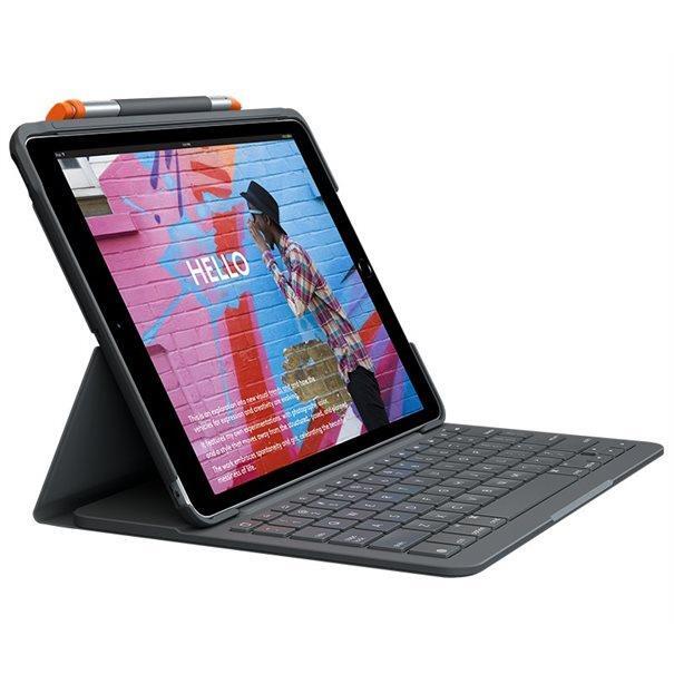Logitech Slim Folio Tastatur und Foliohülle grafit