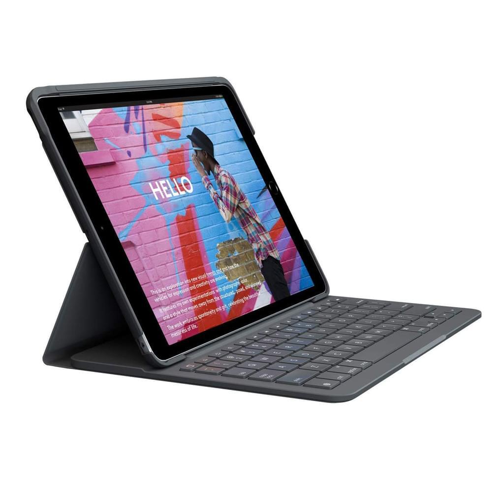 Logitech Slim Folio Tastatur und Foliohülle grafit
