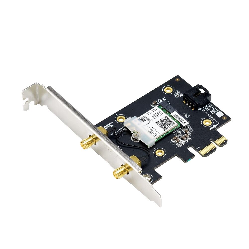 ASUS PCE-AX3000 Dual-Band PCI-E WiFi 6 (802.11ax). Unterstützung für 160MHz, Bluetooth 5.0, WPA3-Netzwerksicherheit