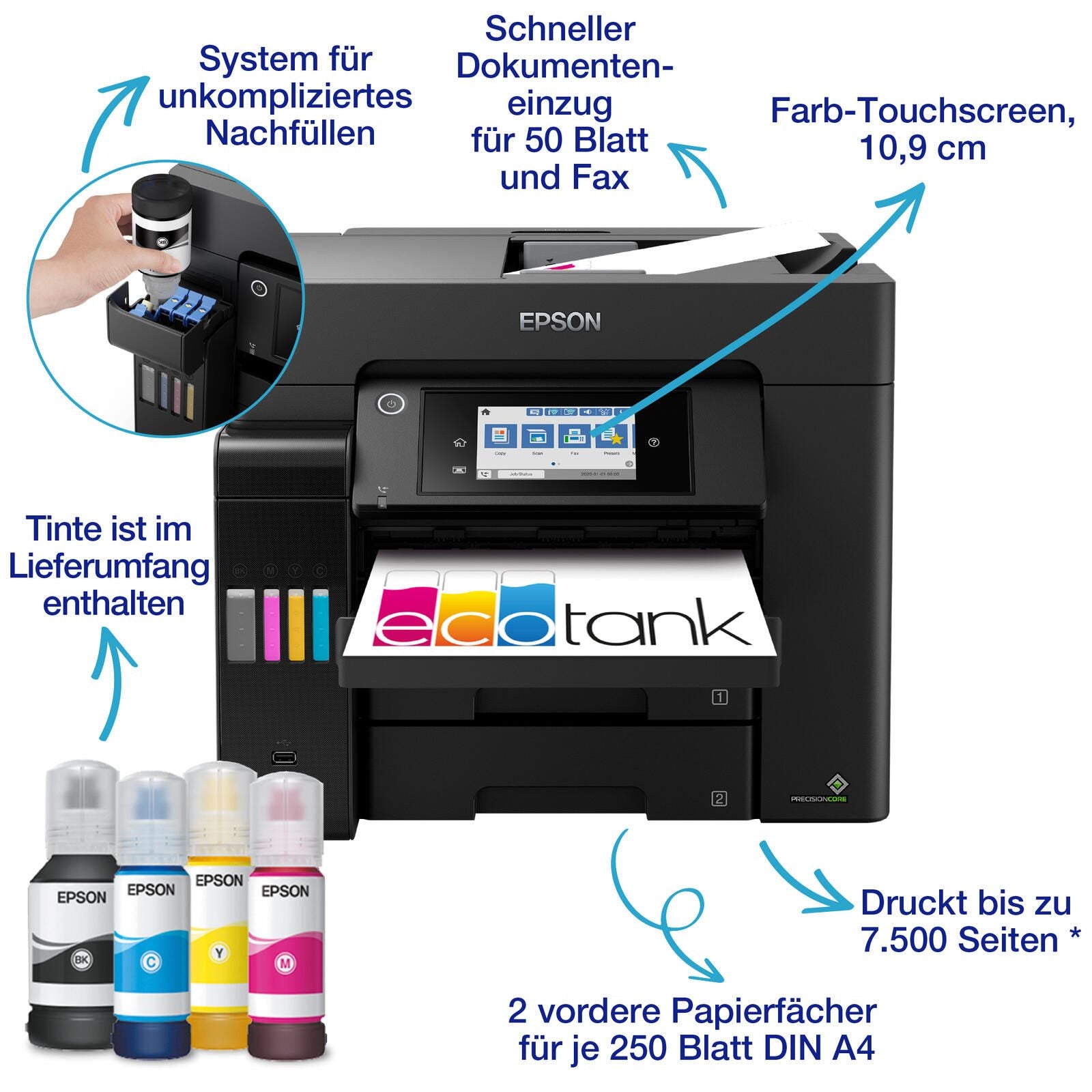 Epson EcoTank ET-5850 A4-Tintentank-Multifunktionsdrucker