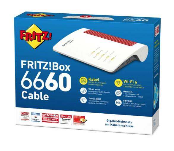 AVM FRITZBox 6660 Cable Wireless Router Kabelmodem 4-Port-Switch