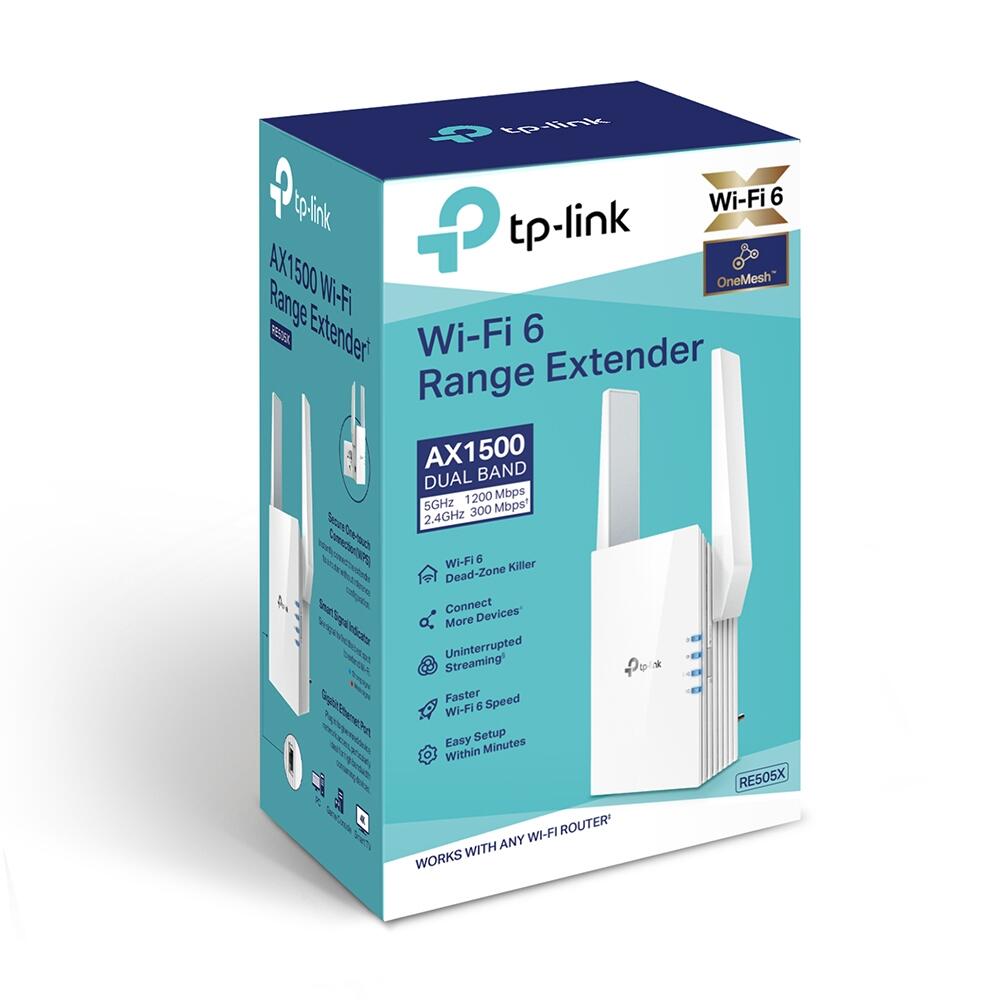 TP-Link RE505X - Wi-Fi-Range-Extender - GigE - Wi-Fi 6 - 2.4