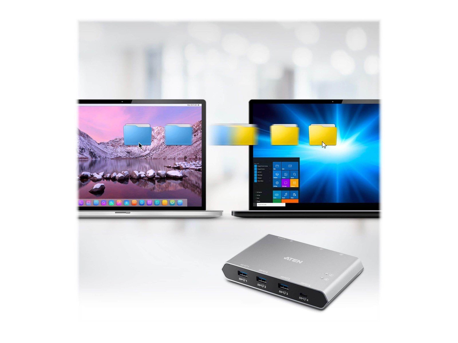 ATEN 2x4 USB-C Gen2 Peripheral Sharing Switch USB-Hubs - 4 - Grau