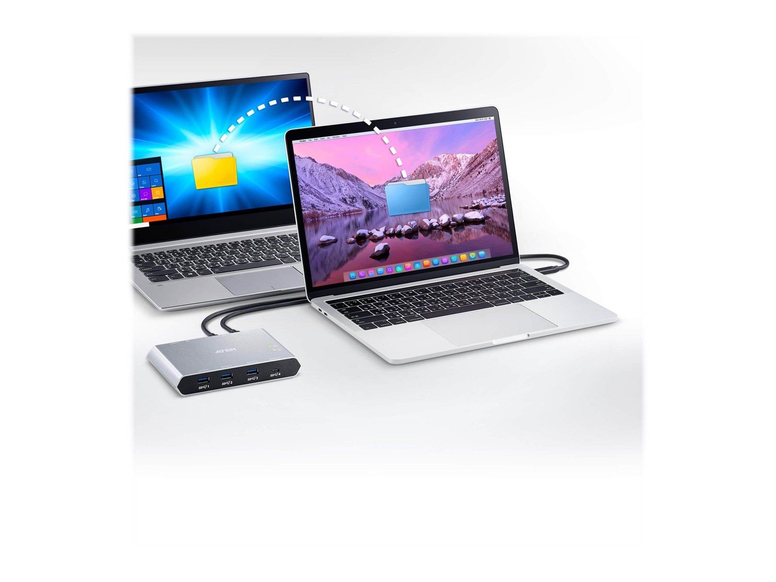 ATEN 2x4 USB-C Gen2 Peripheral Sharing Switch USB-Hubs - 4 - Grau