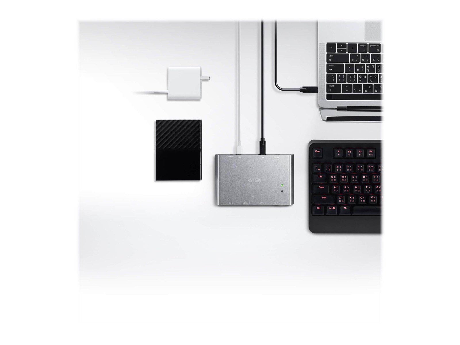 ATEN 2x4 USB-C Gen2 Peripheral Sharing Switch USB-Hubs - 4 - Grau