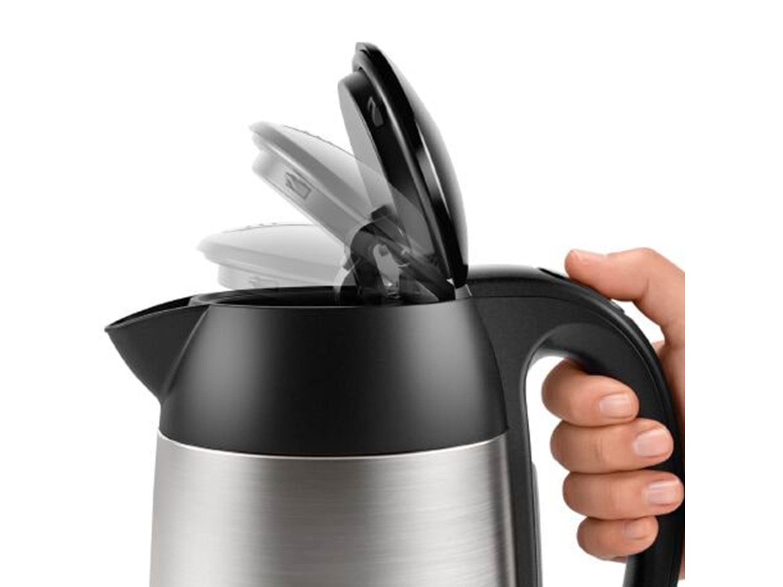 Bosch Wasserkocher TWK3P420 - Rostfreier Stahl/Schwarz - 2400 W