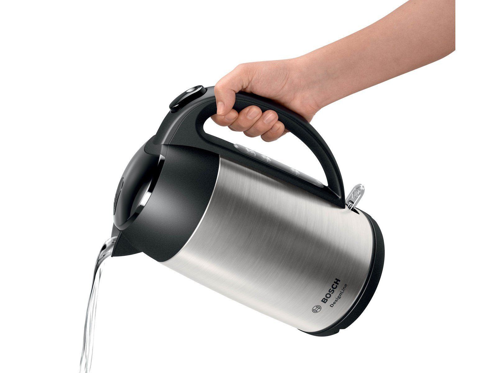 Bosch Wasserkocher TWK3P420 - Rostfreier Stahl/Schwarz - 2400 W