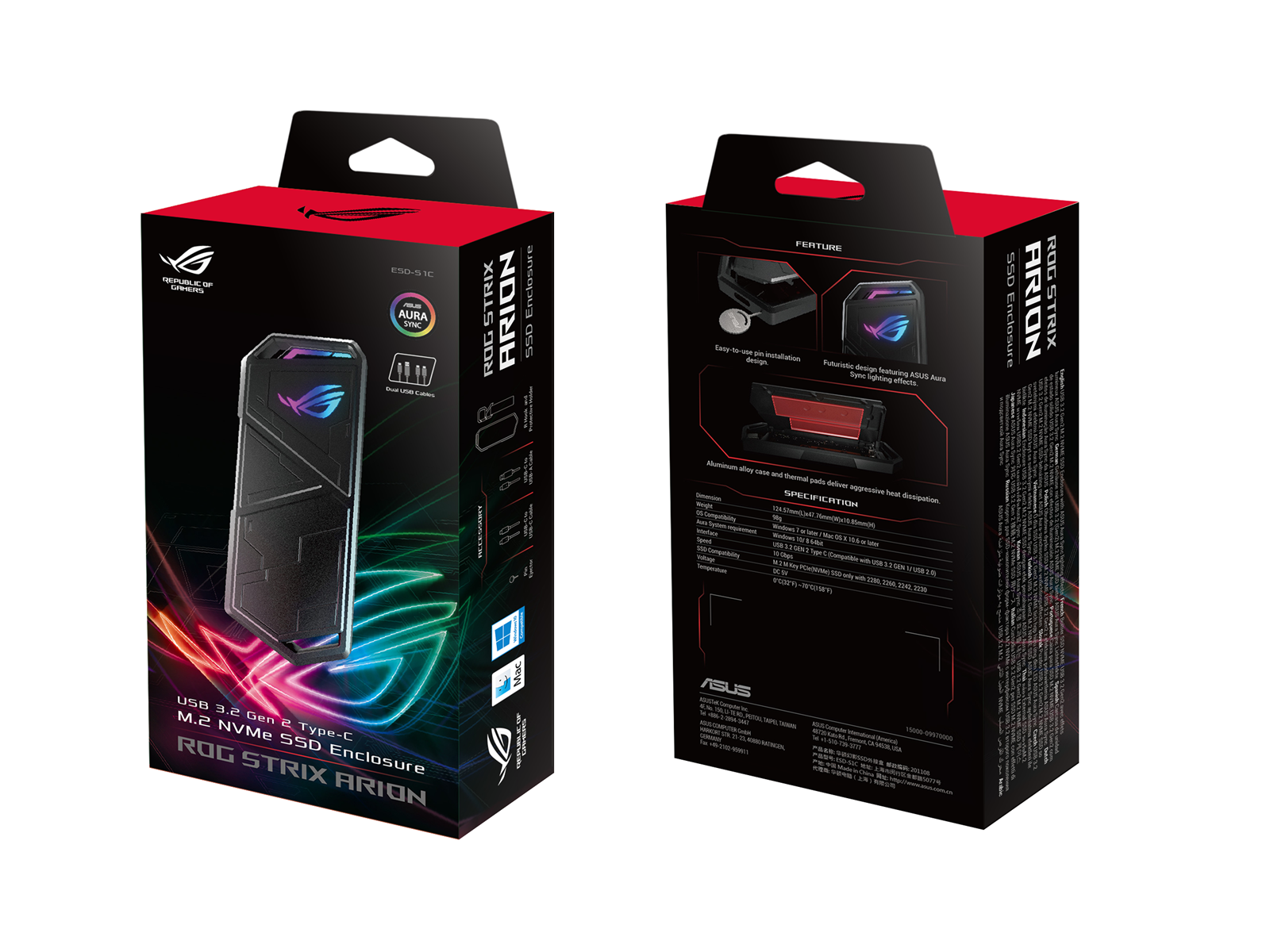 ASUS ROG STRIX Arion NVMe SSD Enclosure - Black