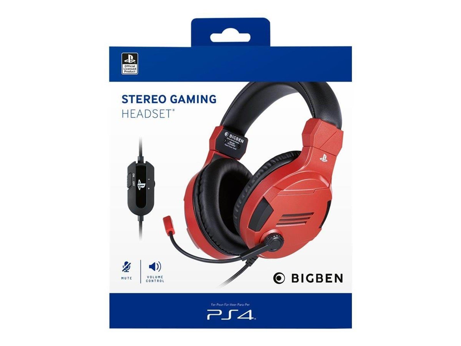BigBen Interactive PS4/PS5 Gaming Headset V3 - Red