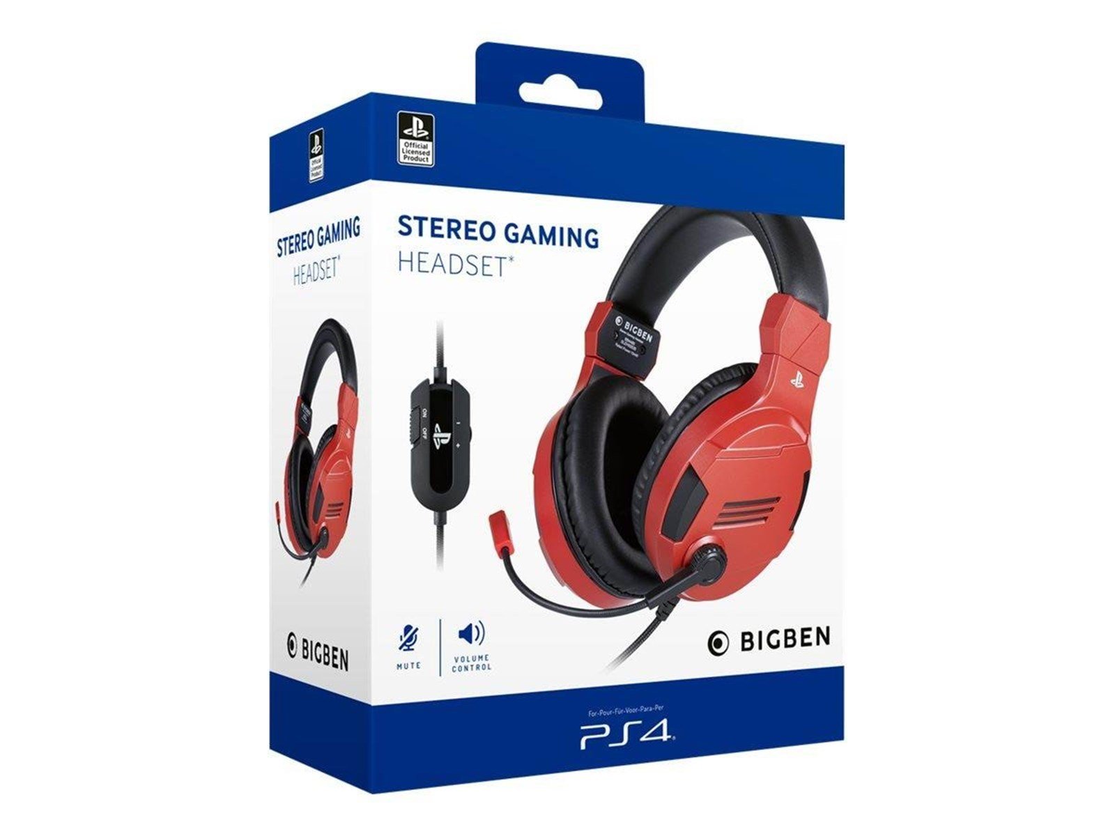 BigBen Interactive PS4/PS5 Gaming Headset V3 - Red