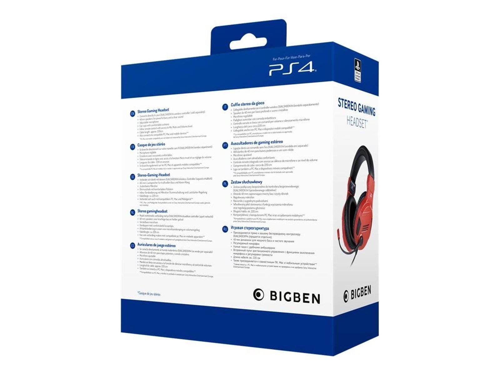 BigBen Interactive PS4/PS5 Gaming Headset V3 - Red
