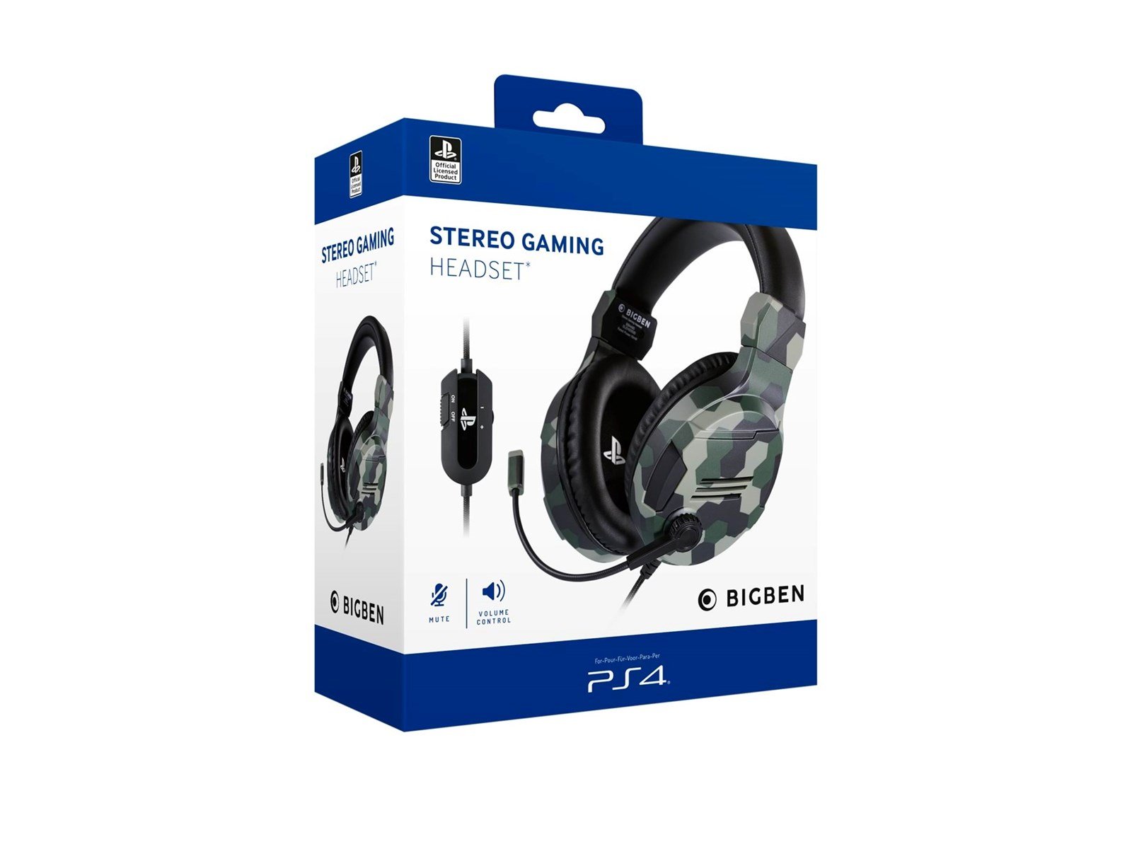 BigBen Interactive PS4/PS5 Gaming Headset V3 - Green - Wired Headset - Sony PlayStation 4