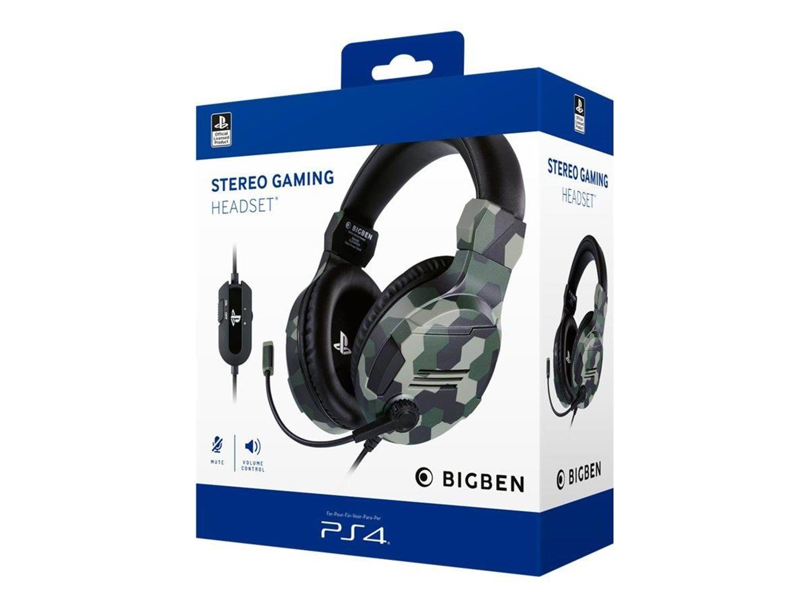 BigBen Interactive PS4/PS5 Gaming Headset V3 - Green - Wired Headset - Sony PlayStation 4