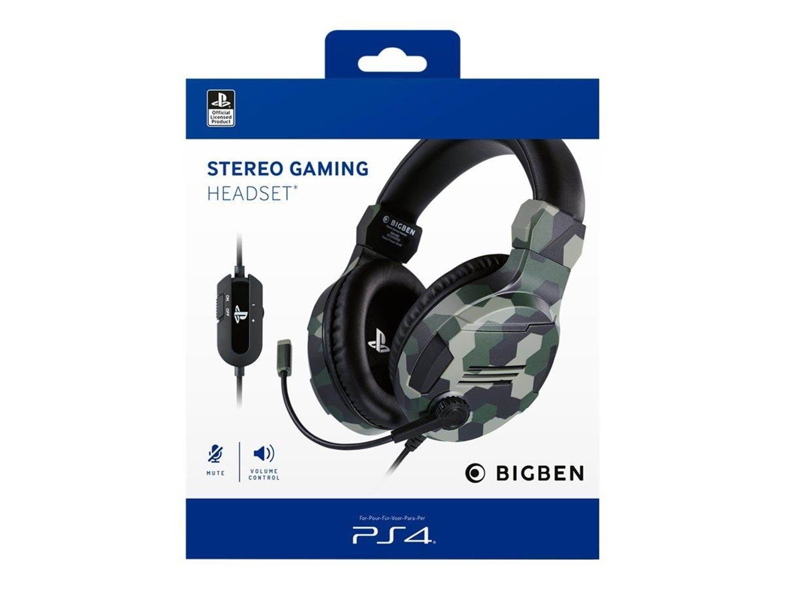 BigBen Interactive PS4/PS5 Gaming Headset V3 - Green - Wired Headset - Sony PlayStation 4