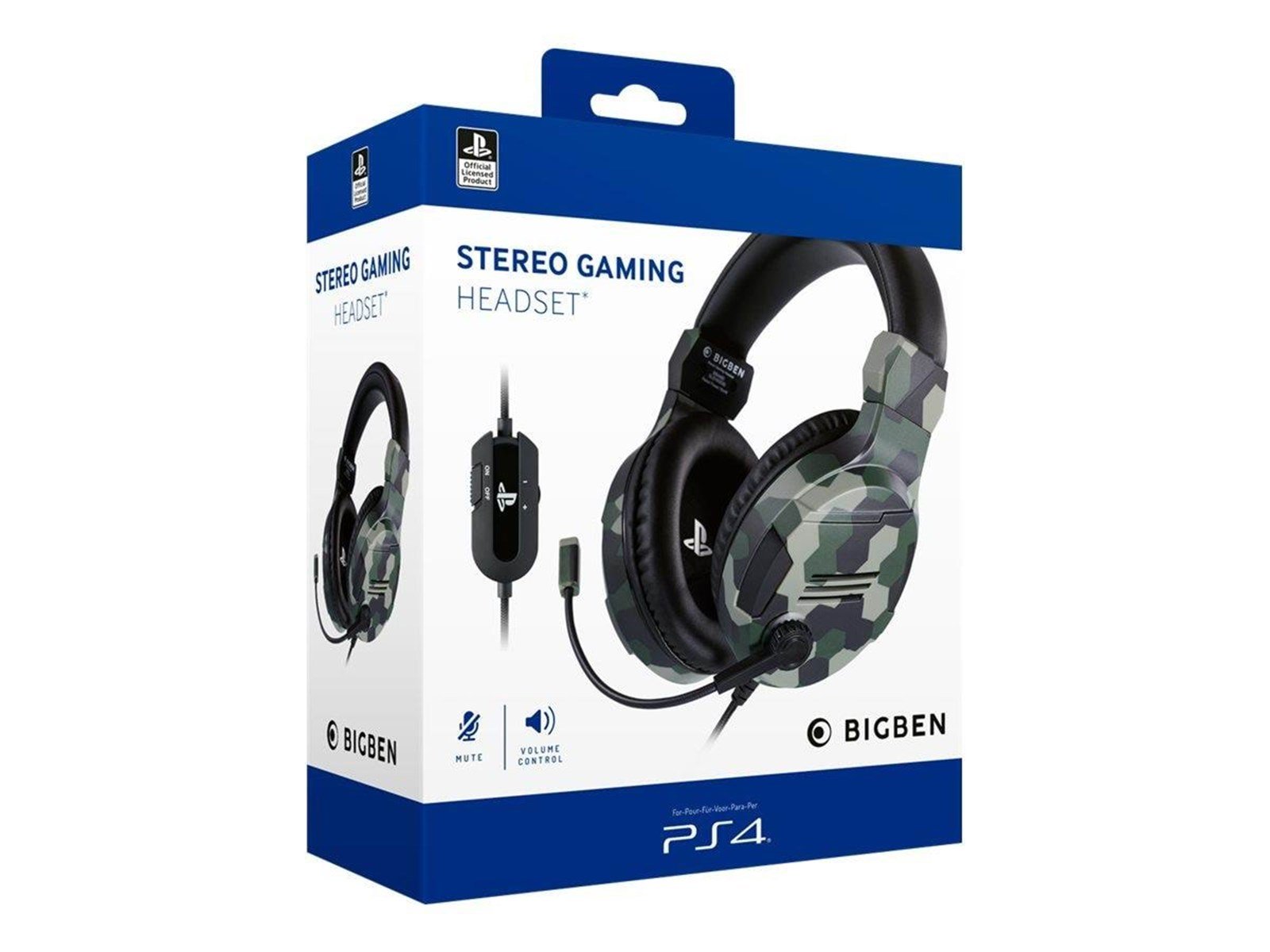 BigBen Interactive PS4/PS5 Gaming Headset V3 - Green - Wired Headset - Sony PlayStation 4