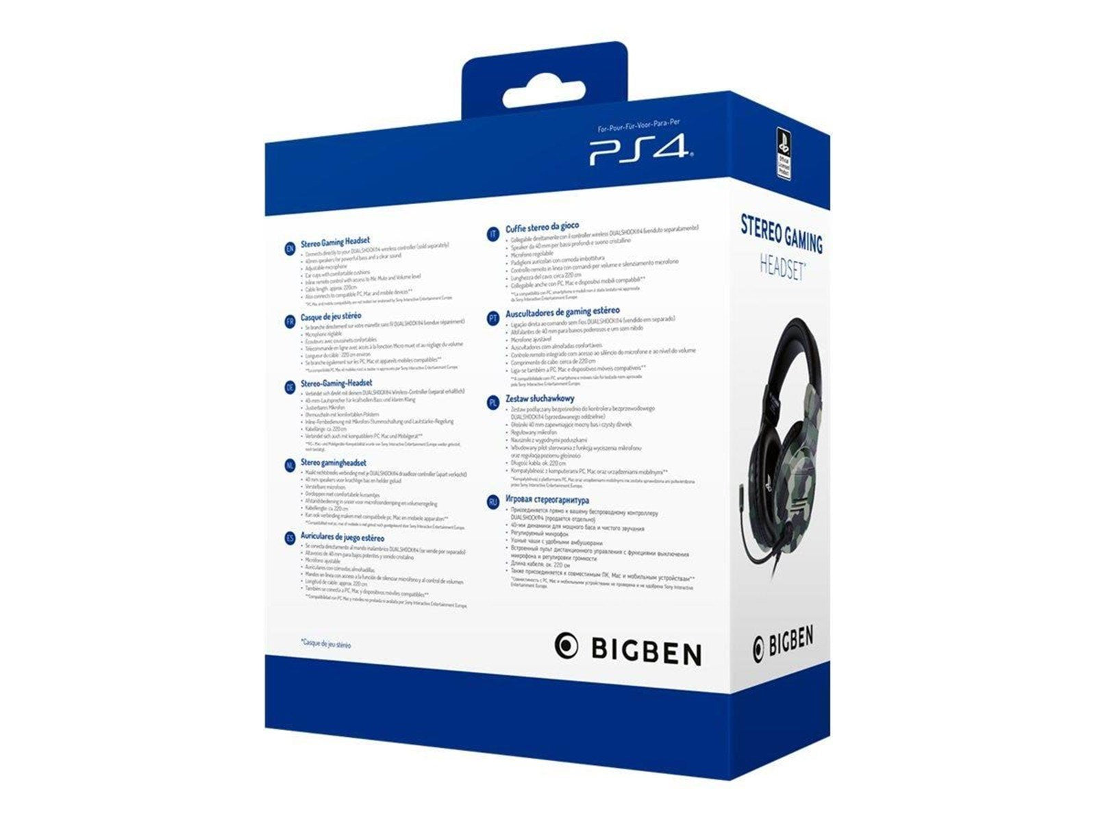 BigBen Interactive PS4/PS5 Gaming Headset V3 - Green - Wired Headset - Sony PlayStation 4