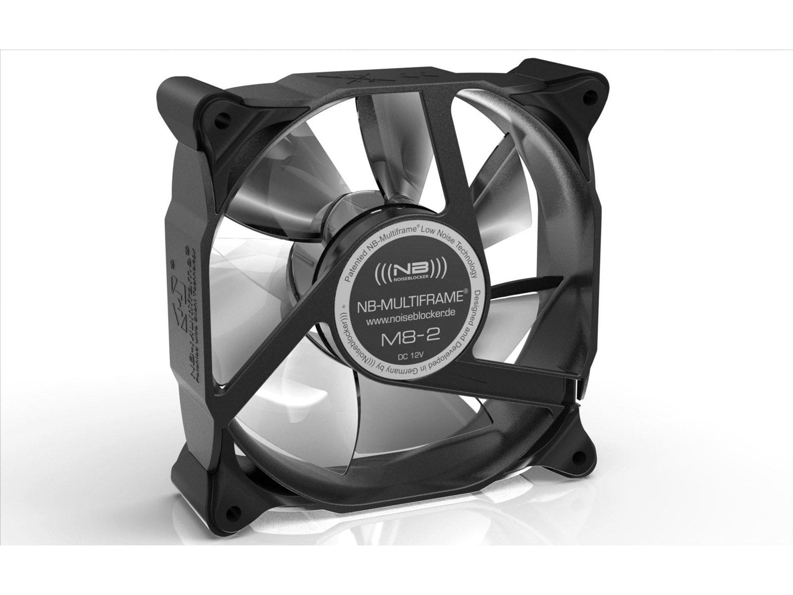 Blacknoise Multiframe M8-S2 - Gehäuselüfter - 80mm - Schwarz mit weißen Flügeln - 15 dBA