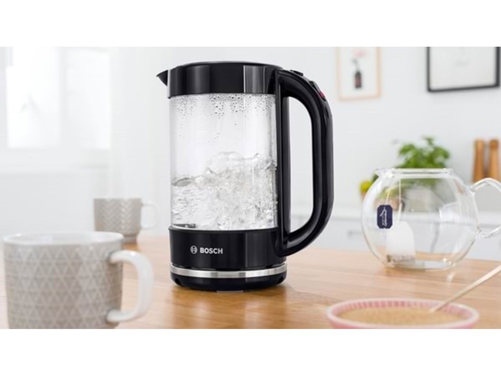 Bosch Wasserkocher TWK70B03 - Schwarzes Glas - 2400 W