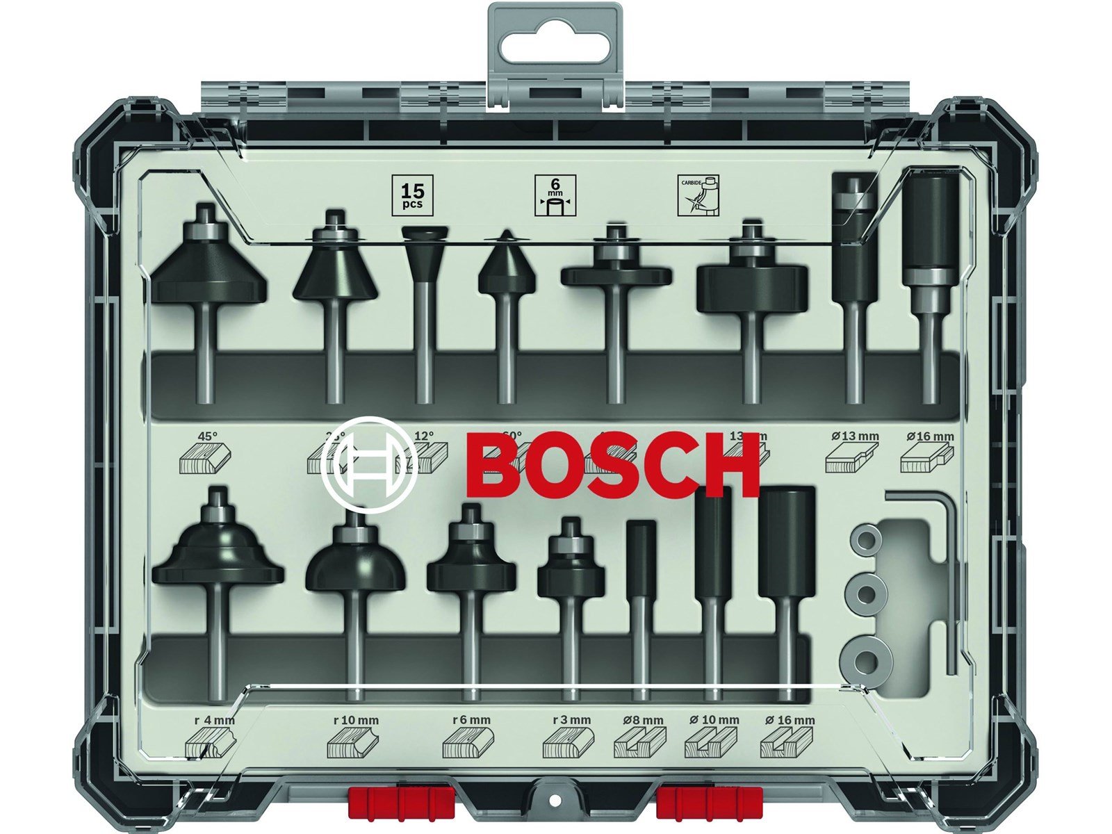 Bosch Bosc Fräsersatz 15 pcs Mixed 6mm shank | 260701747