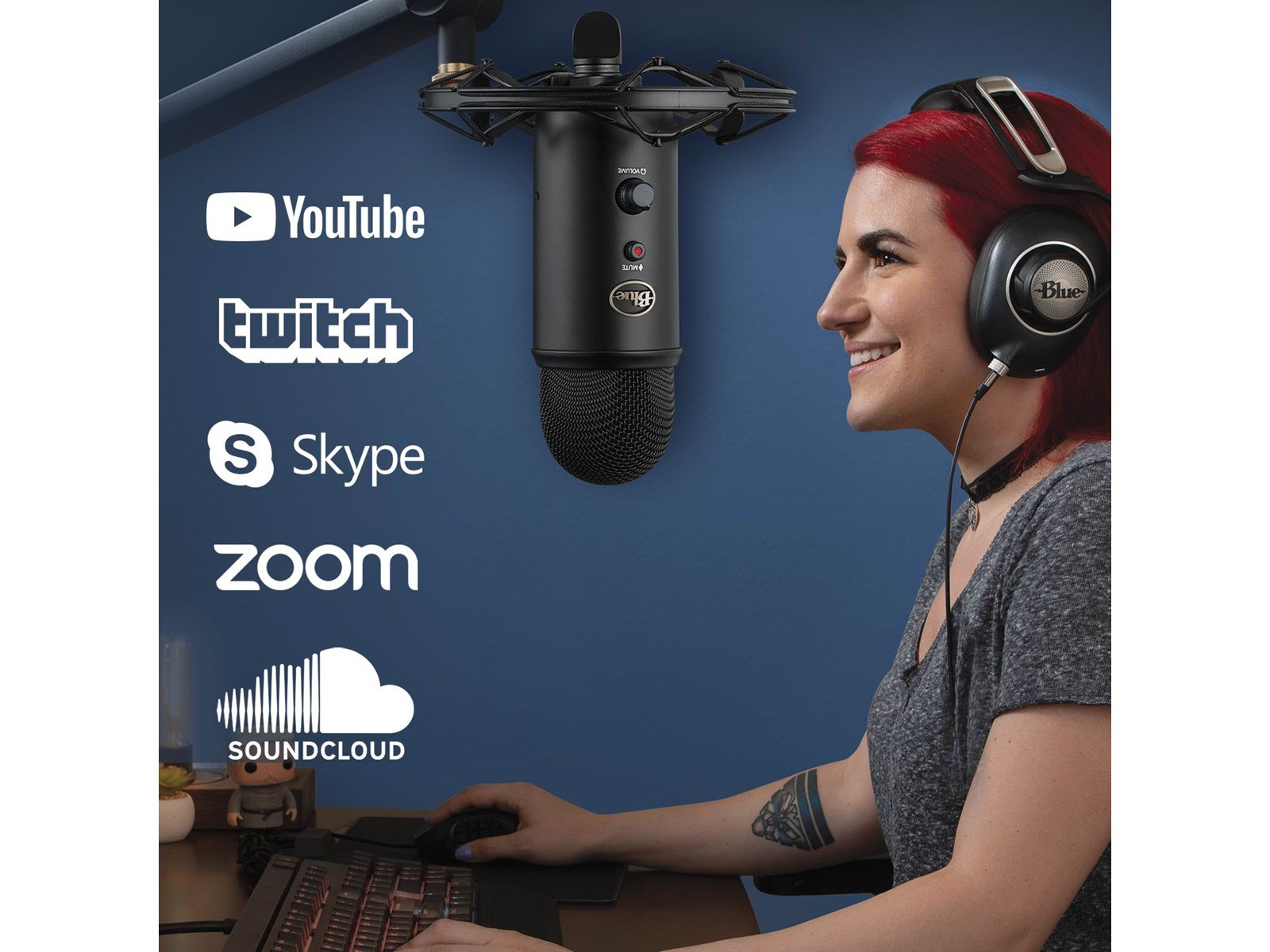 Blue Mic Yeti USB - Silver - Microphone for Windows PC and Mac