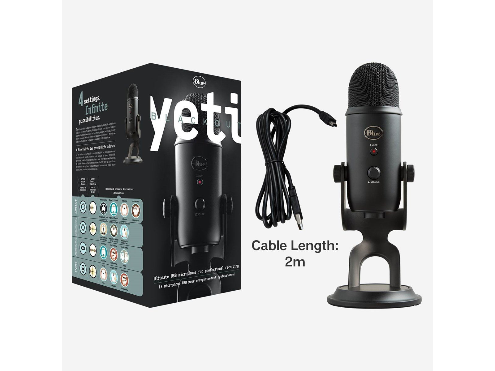 Blue Mic Yeti USB - Silver - Microphone for Windows PC and Mac