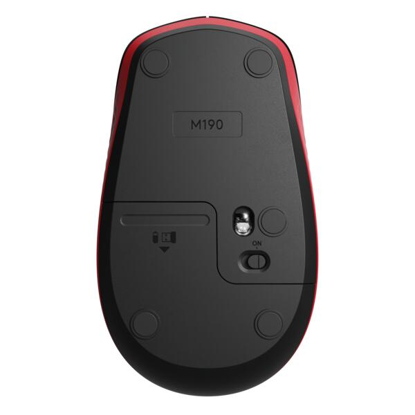 Logitech M190 Full-Size Wireless Maus (kabellos, rot)