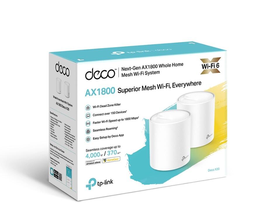 TP-Link 2x Deco X20 AX1800 Whole Home Mesh WiFi 6 System