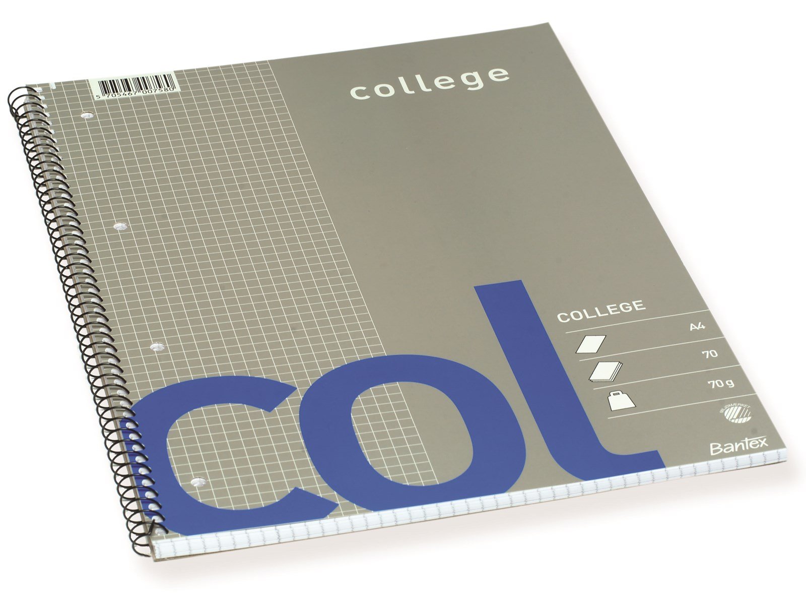 Bantex  Col College Pad Squared Punched Holes A4