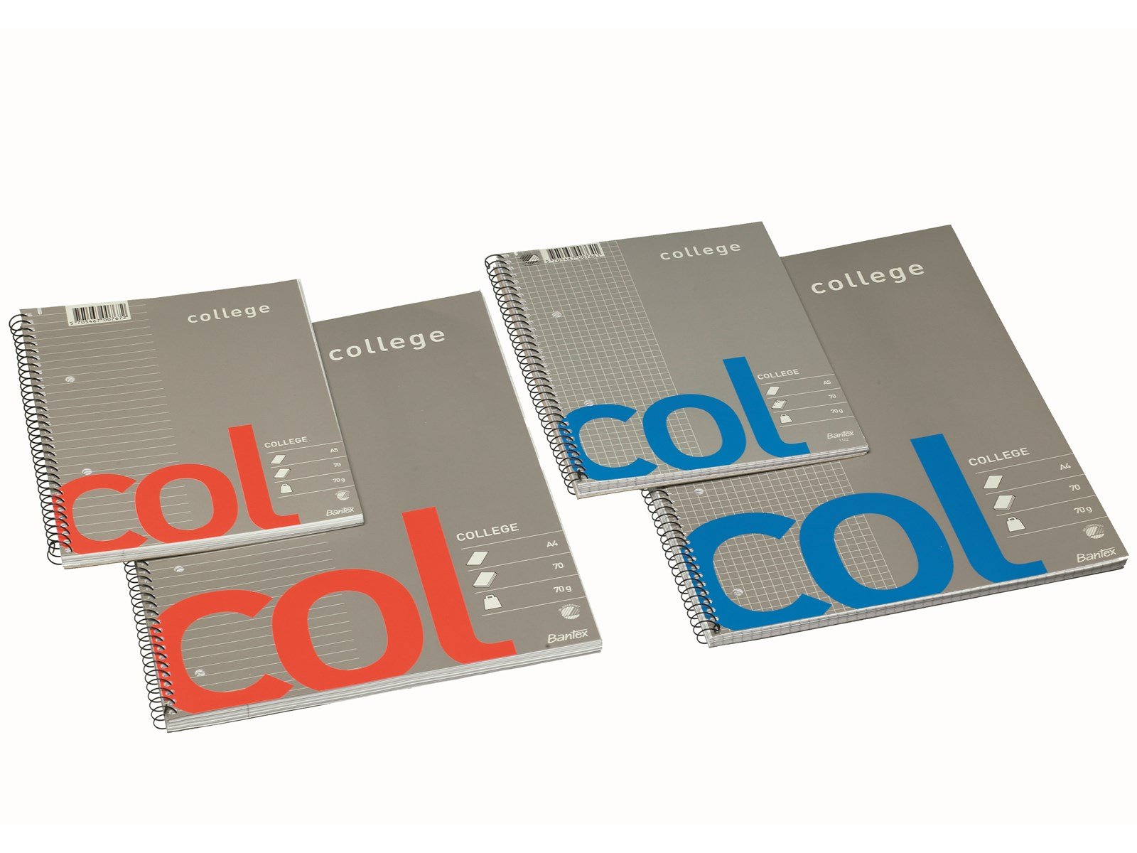 Bantex  Col College Pad Squared Punched Holes A4